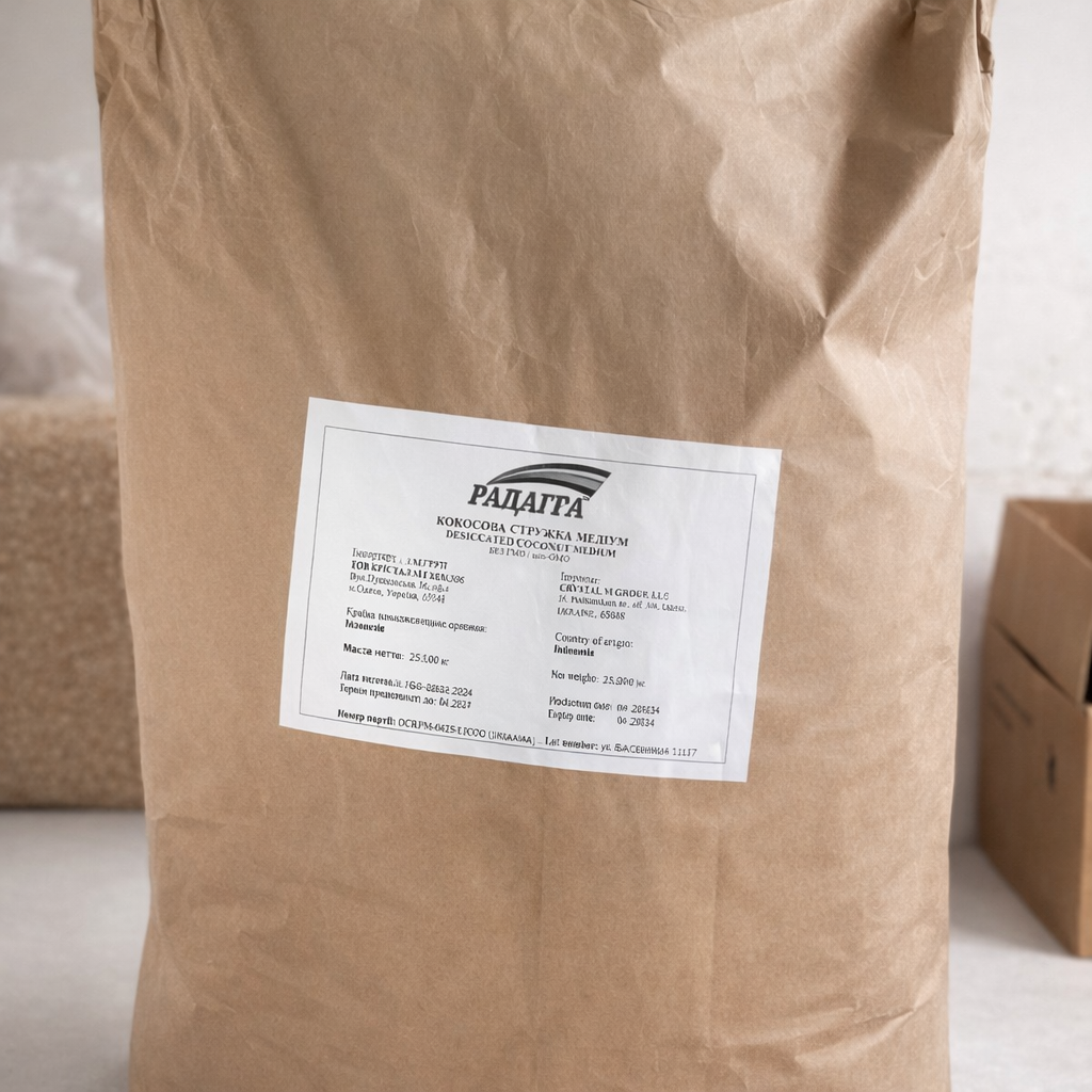 Кокосова стружка М 55 % (25 кг)